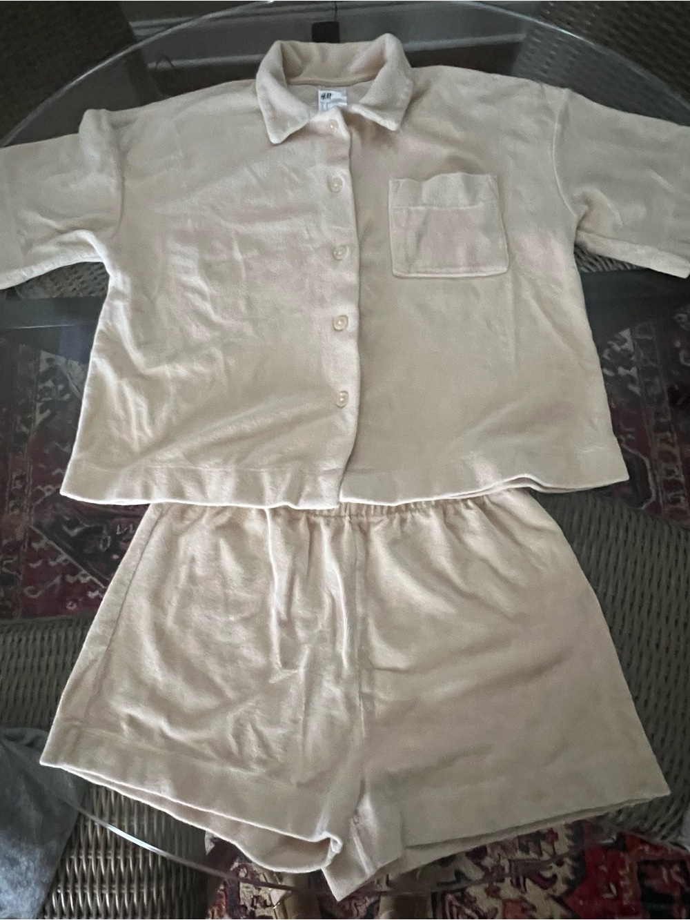 H&M Cream Terry 100% Cotton Set Sz Small